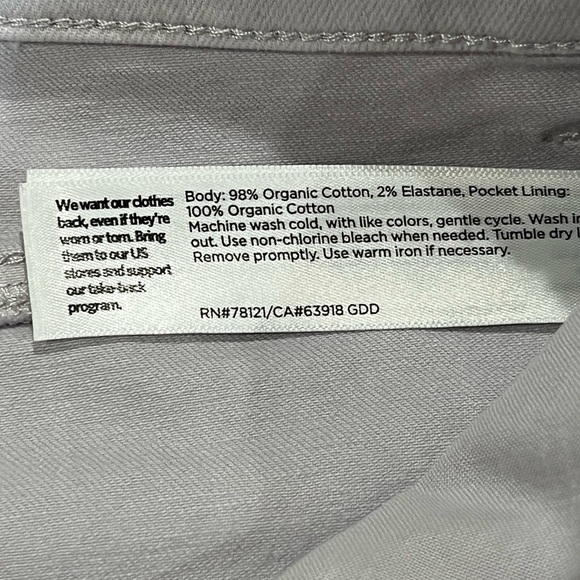 Women’s Eileen Fisher 16 Organic Cotton Stretch Teal Stone Classic Chino Pants - Picture 6 of 9